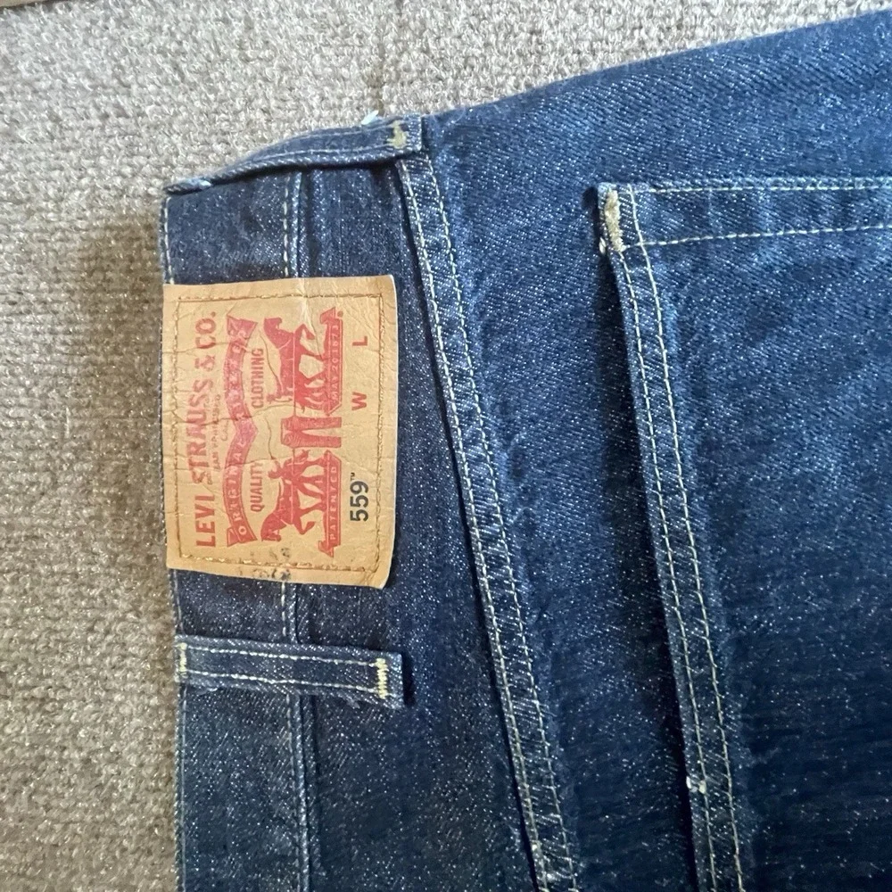 Levis 559 Mens Relaxed Straight Leg Blue Denim Jeans 46x30 Act (46x28)